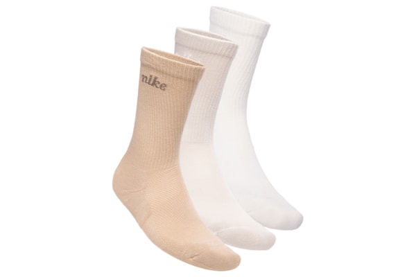 Kit De Meia Feminino 3 Pares Crew - Bege