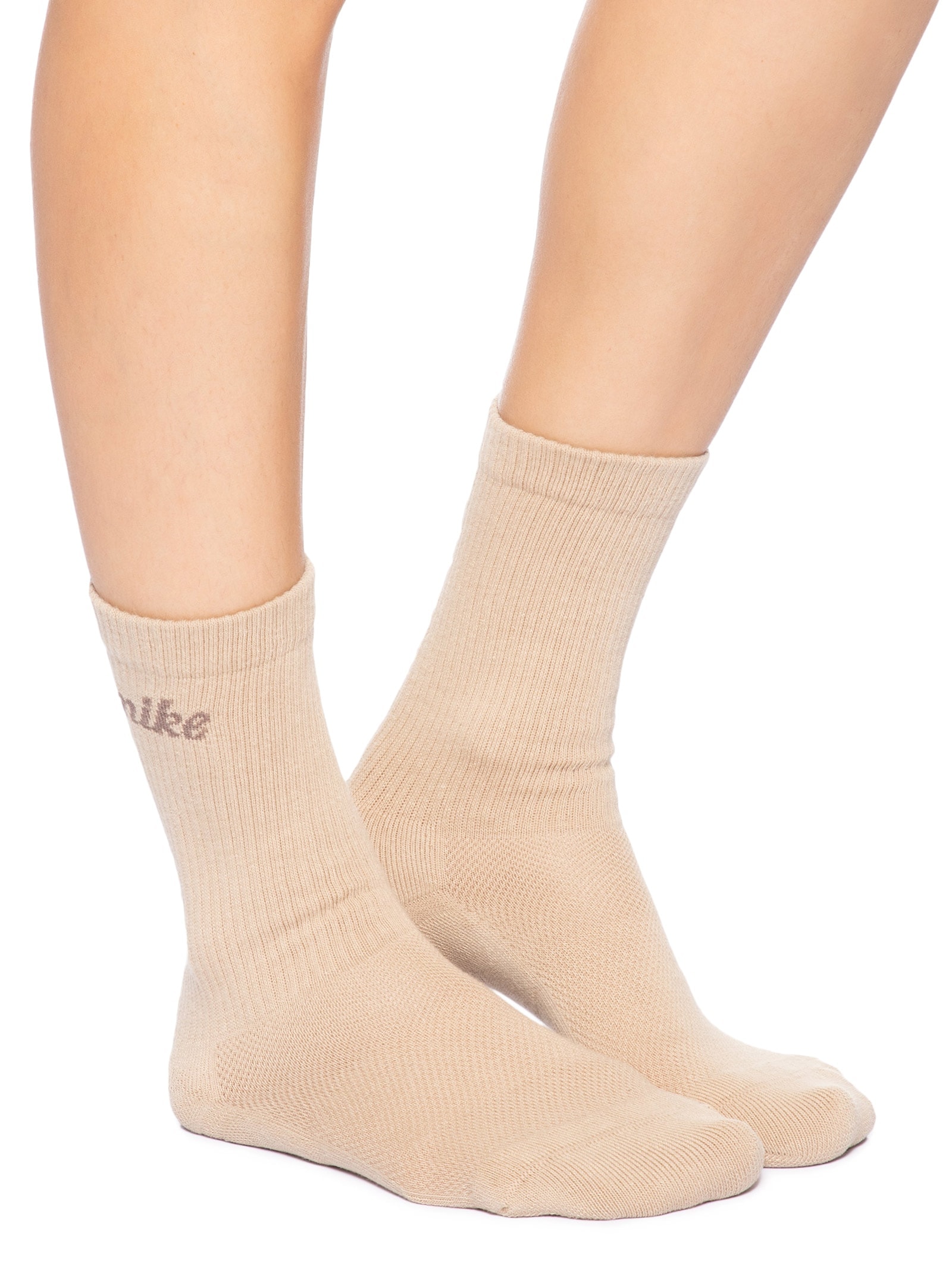 Kit De Meia Feminino 3 Pares Crew Bege Nike