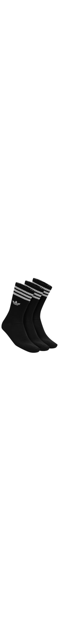 Kit de Meia Masculina 3 Stripes Cano Alto 3 Pares - Preto