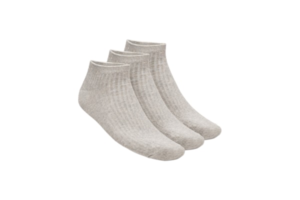 Kit De Meia Masculina Cano Baixo 3 Peças - Cinza