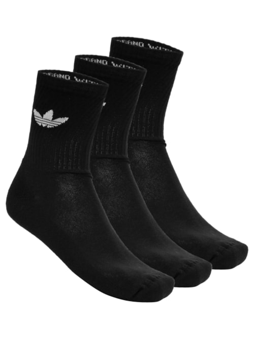 Kit De Meia Masculina Tre Crw 3 Pares - Preto