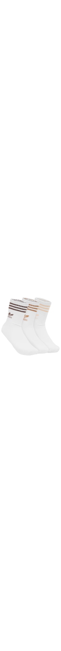 Kit De Meias Masculinas 3 Peças 3 Stripes Cano Médio 3pp - Branco