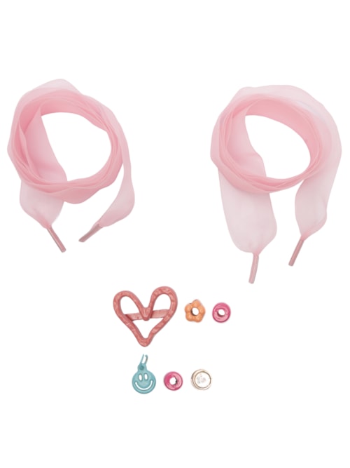 Kit De Personalização com Pingentes e Cadarço - Rosa