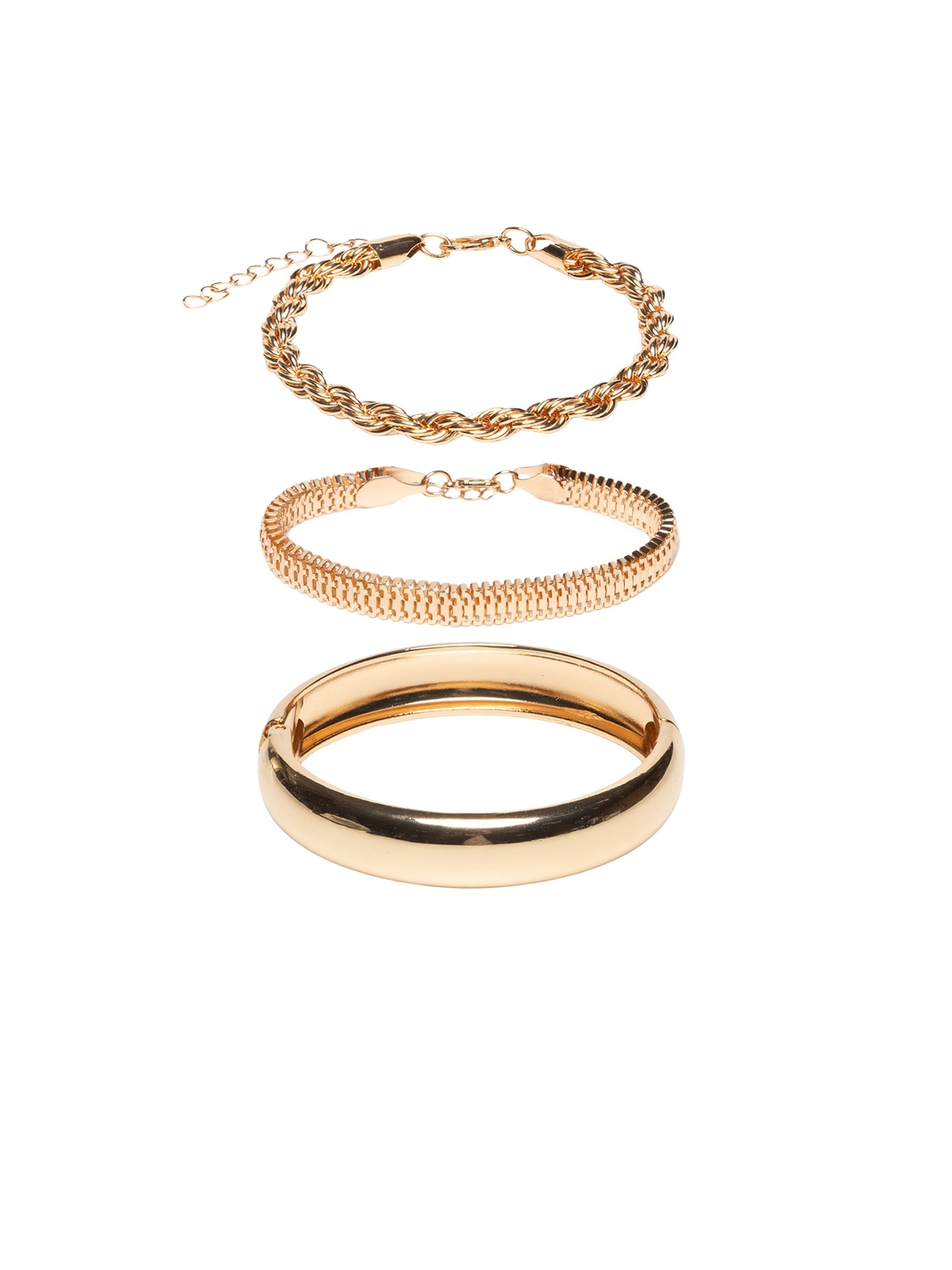 Kit De Pulseiras Feminino Dourado Market 33