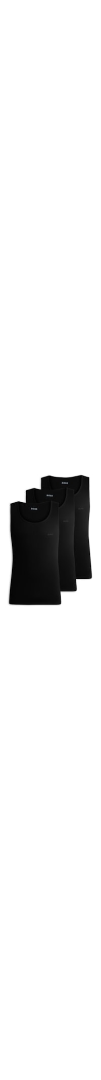 Kit De Regatas Masculinas 3 Peças Rib Classic - Preto