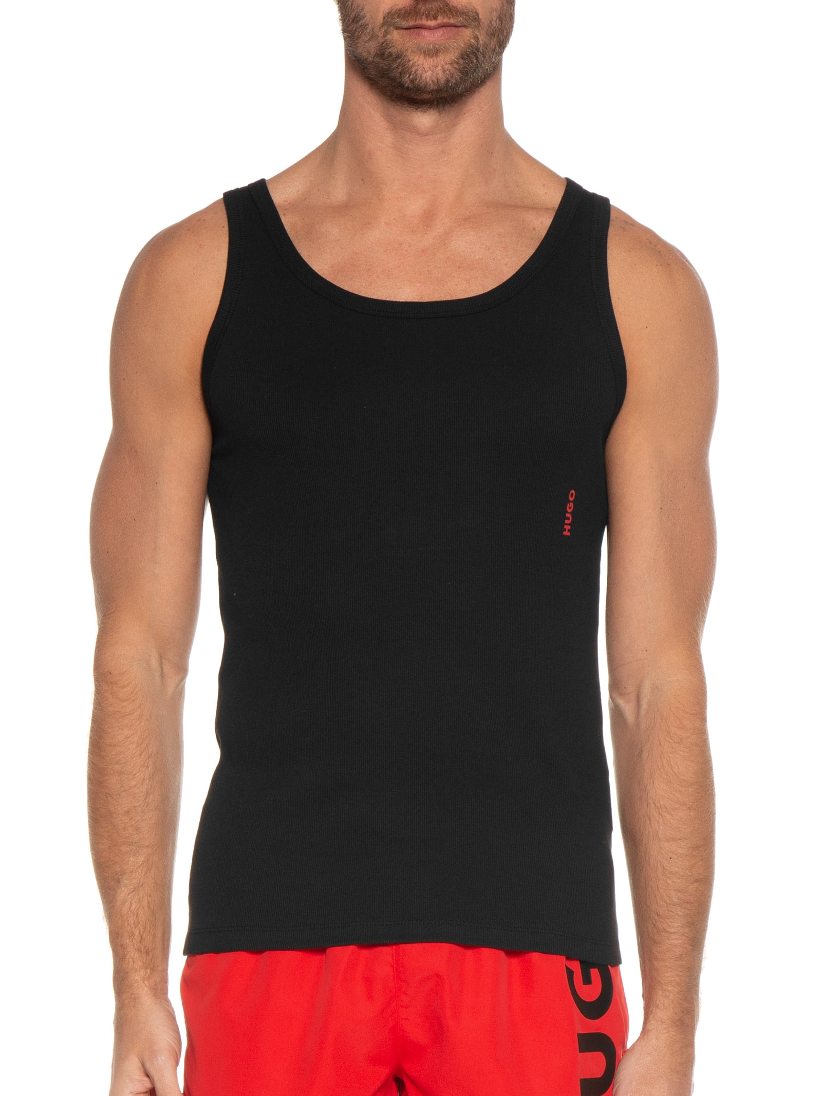 Kit de Regatas Masculinas Tank Top Twin Pack Preto Hugo