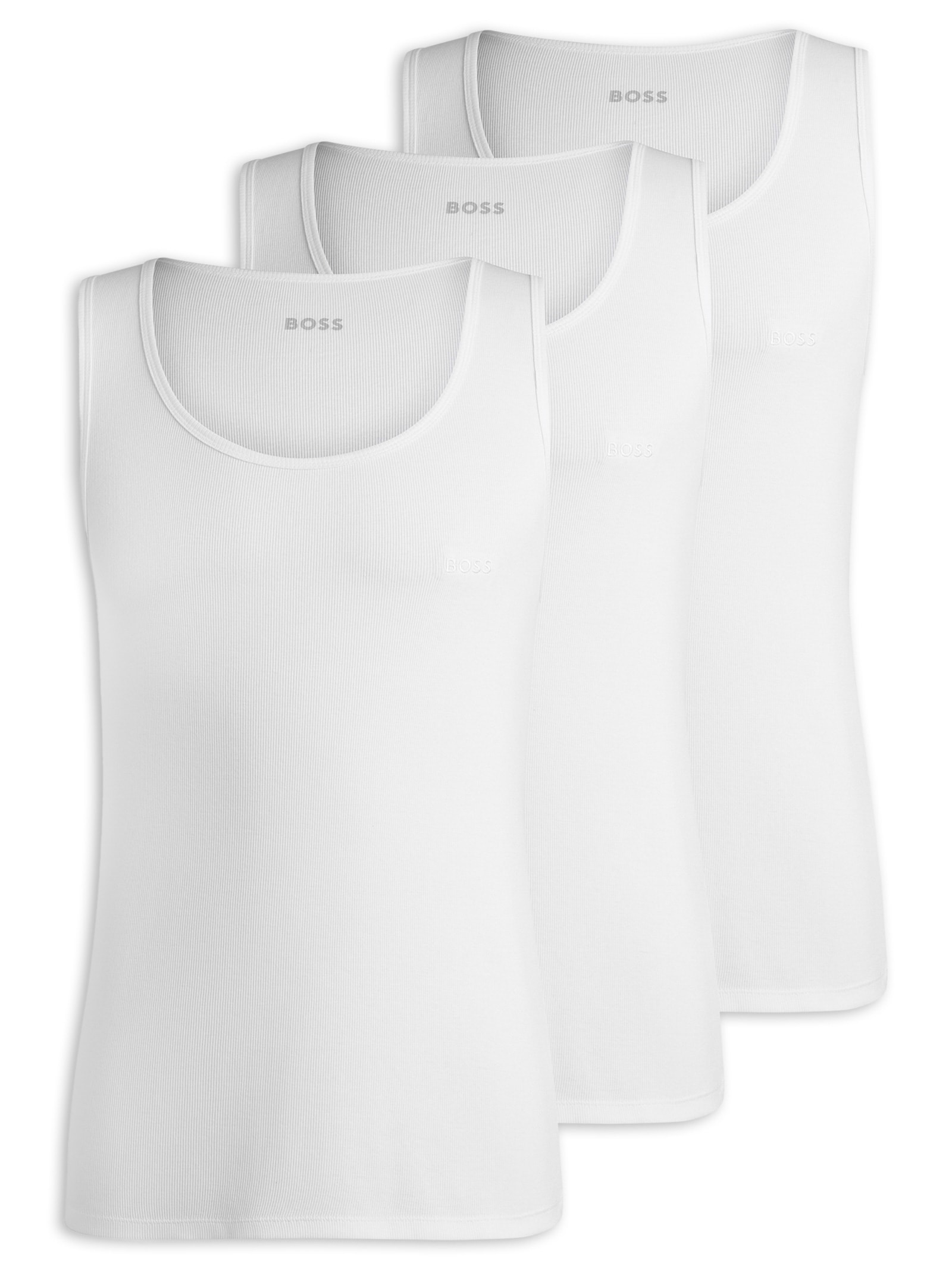 Kit De Regatas Masculinas Tanktop Ribclassic Branco Boss
