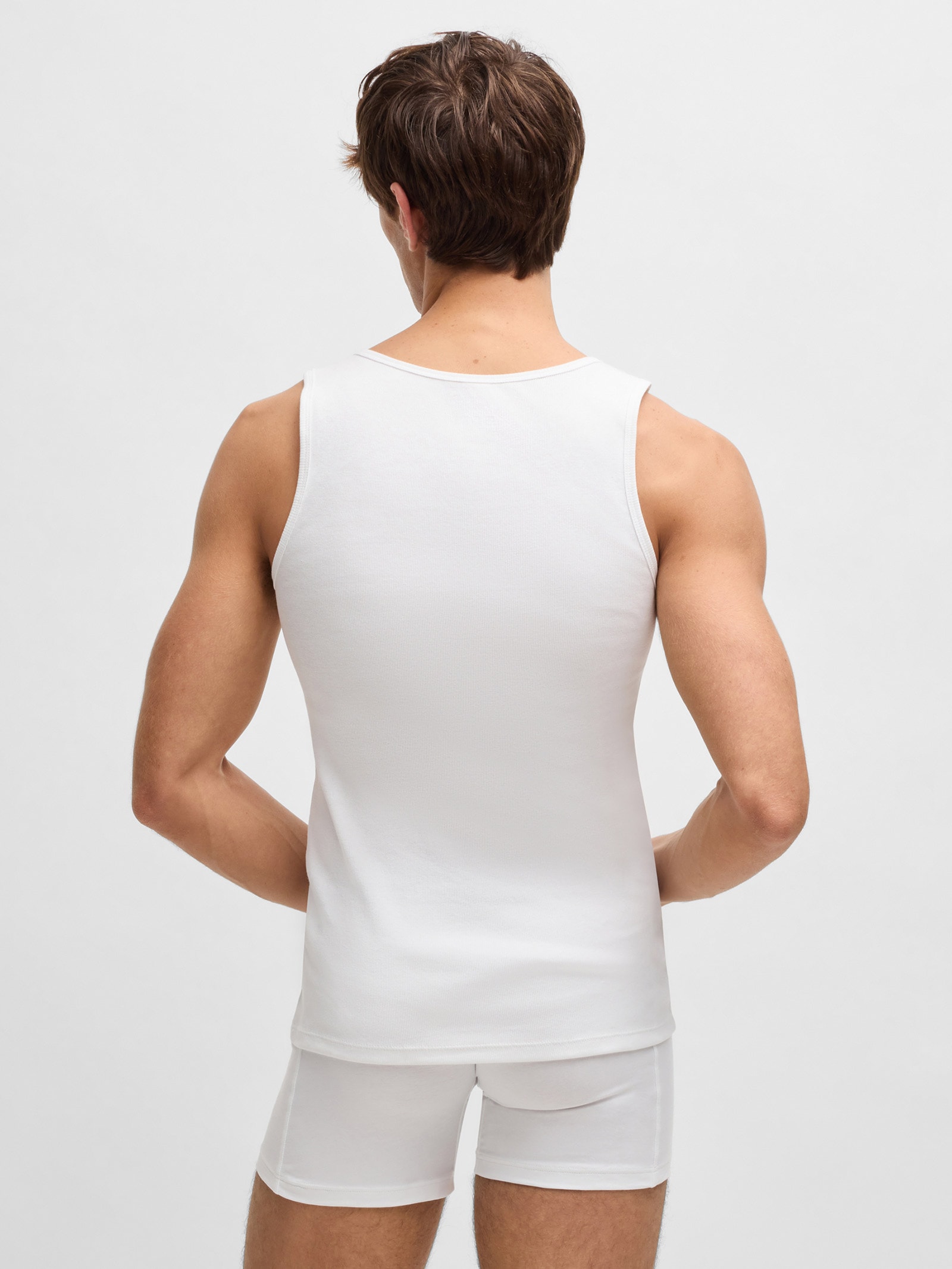 Kit De Regatas Masculinas Tanktop Ribclassic Branco Boss