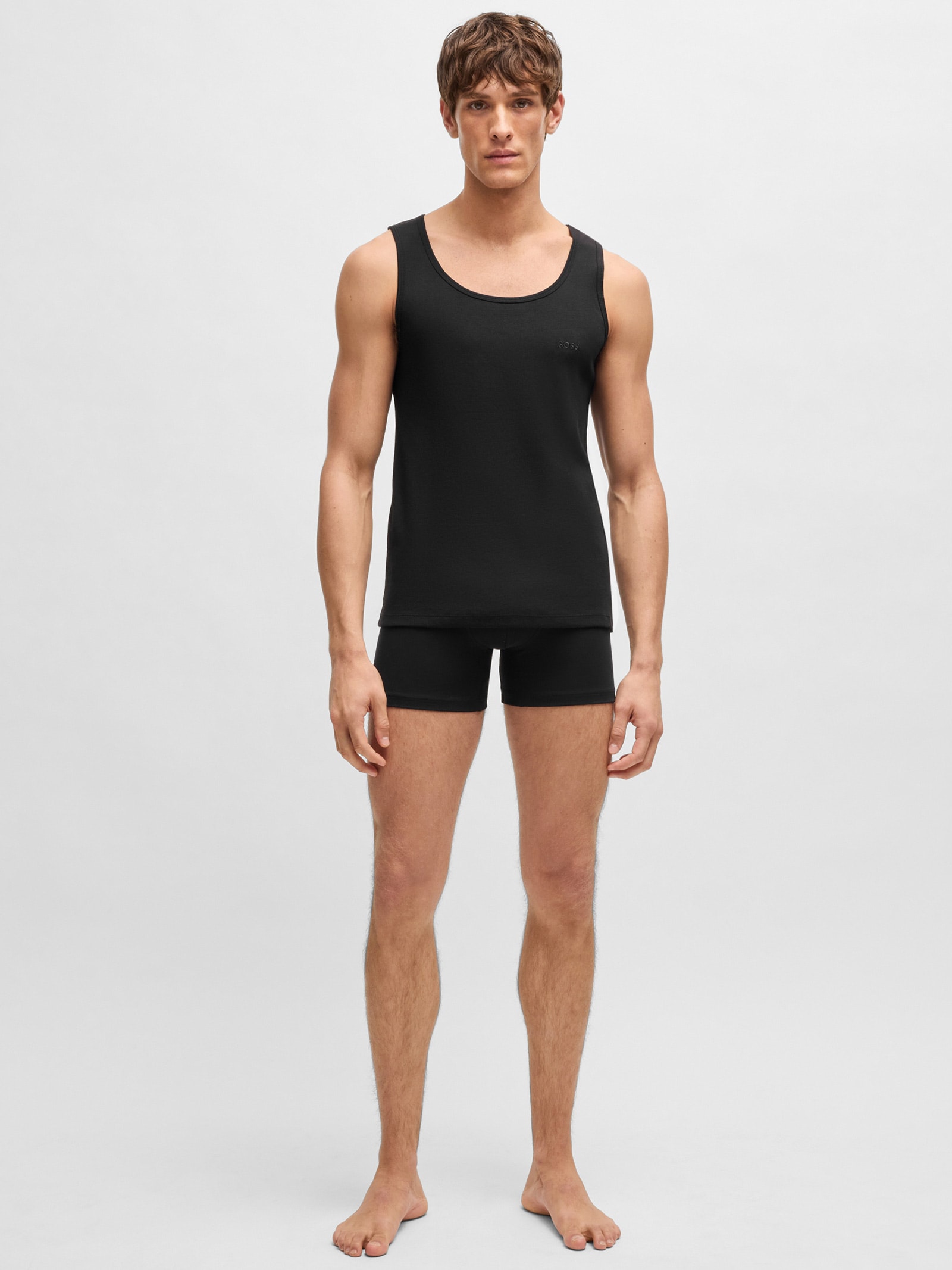 Kit De Regatas Masculinas Tanktop Ribclassic Preto Boss