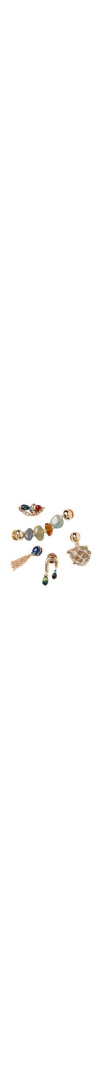 Kit Jibbitz Feminino Charms Stone And Gold 5 Pack - Dourado