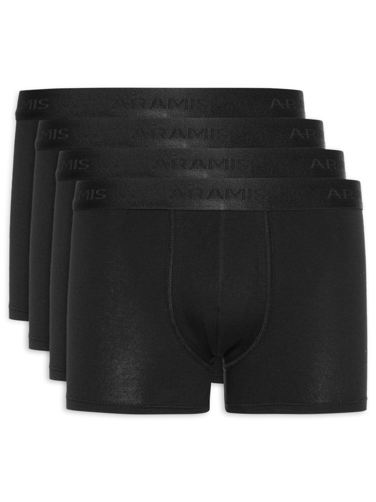 Kit Masculino 4 Cuecas Boxer Cotton Preto Aramis