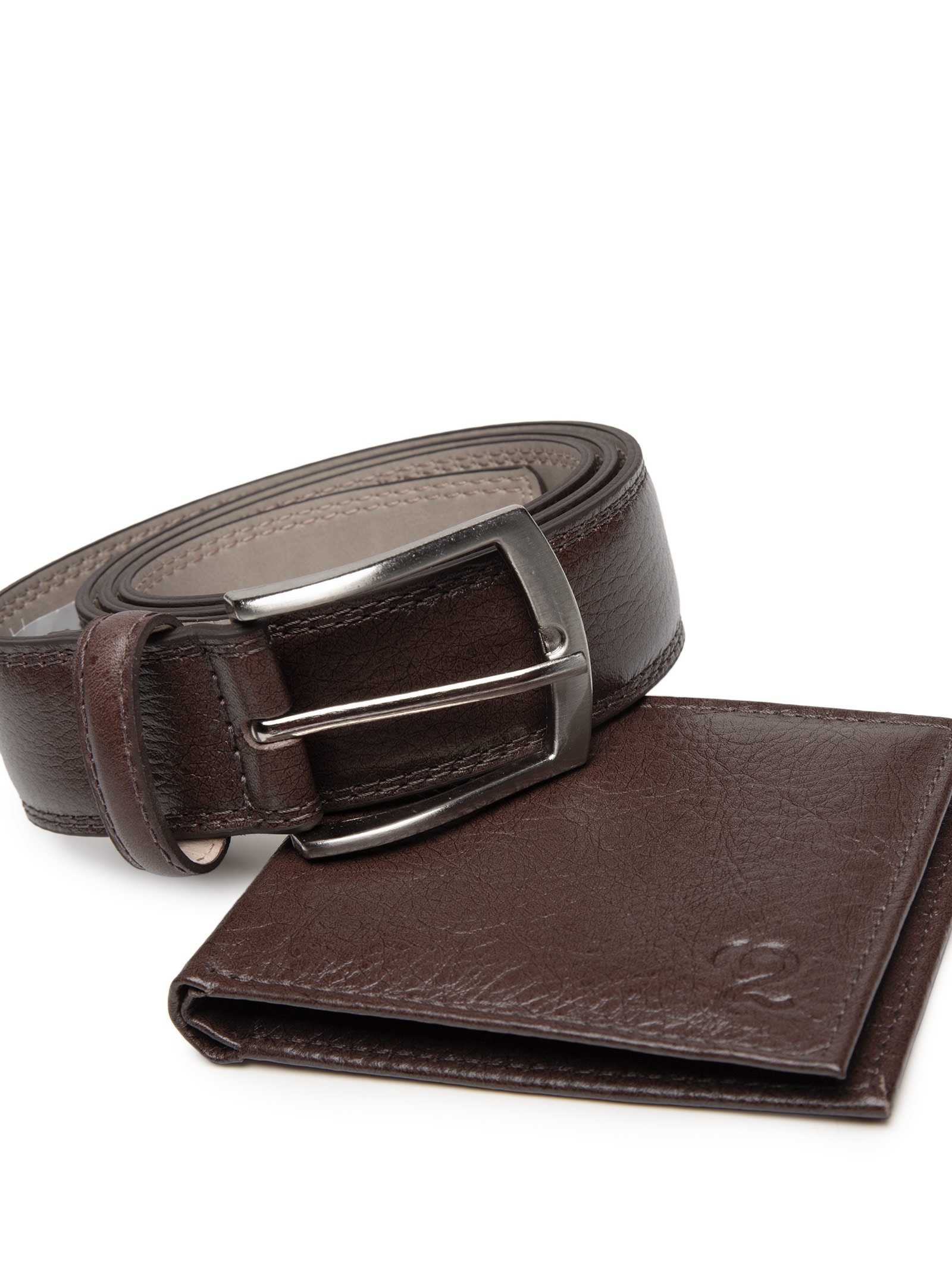 Kit Masculino Presente Carteira e Cinto Em Couro Marrom '2 Essential