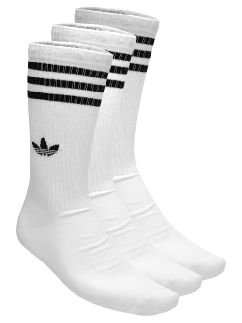 Kit Meia Masculina 3 Listras 3 Pares - Branco