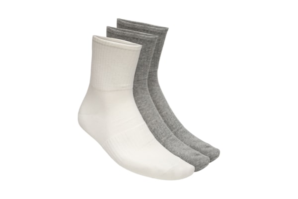 Kit Meia Masculina Cano Médio Algodão - Cinza