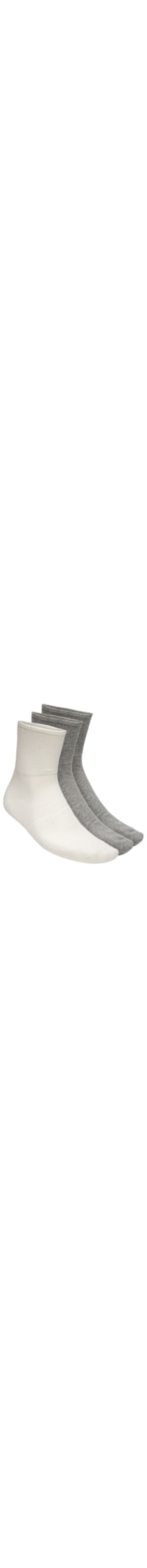 Kit Meia Masculina Cano Médio Algodão - Cinza