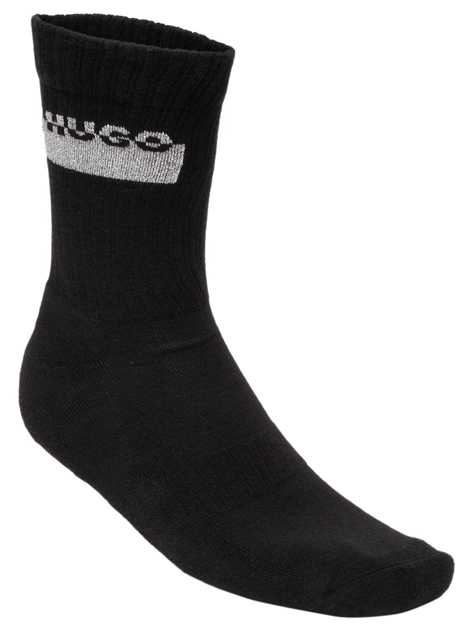 Kit Meias Masculinas 3 Peças Qs Metal Logo Preto Hugo