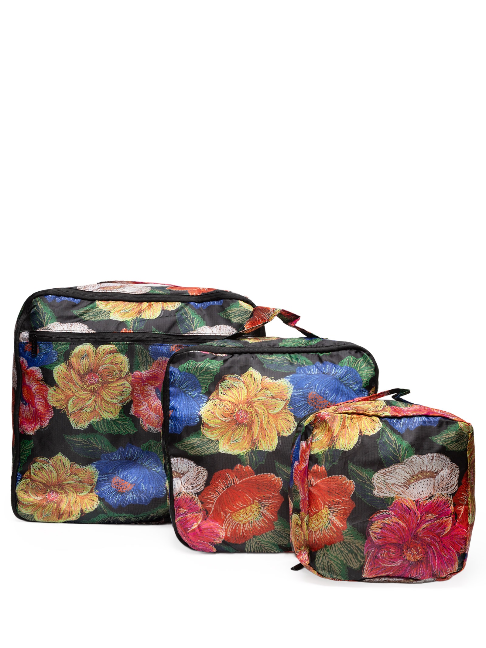 Kit Organizador Mala Trio Estampa Latina Preto Farm Etc