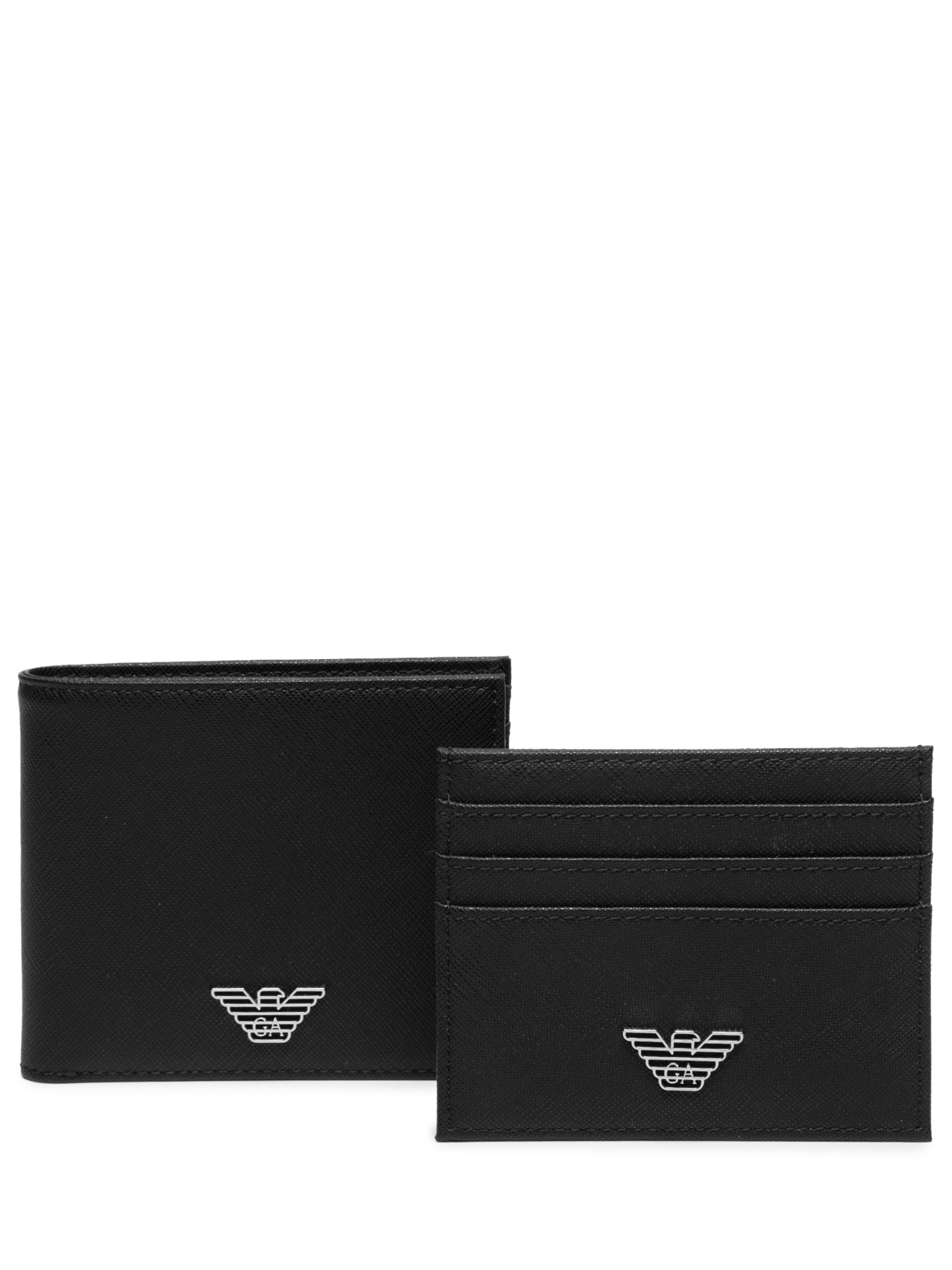 Kit Presente Carteiras Masculinas Preto Emporio Armani