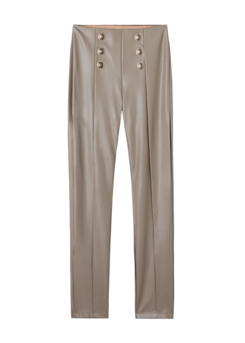 Legging Skinny Sailor Efeito Couro – Cinza