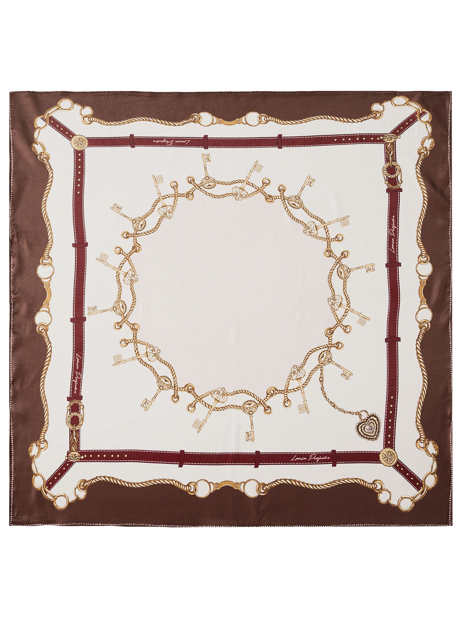 Lenço Feminino Acetinado Estampado Rosa Lança Perfume