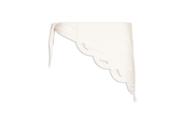 Lenço feminino Bandana Jardim Bordado Richelieu – Bege