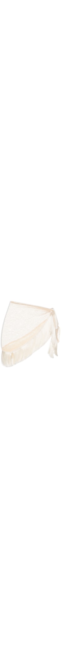 Lenço Feminino de Renda com Franjas – Bege