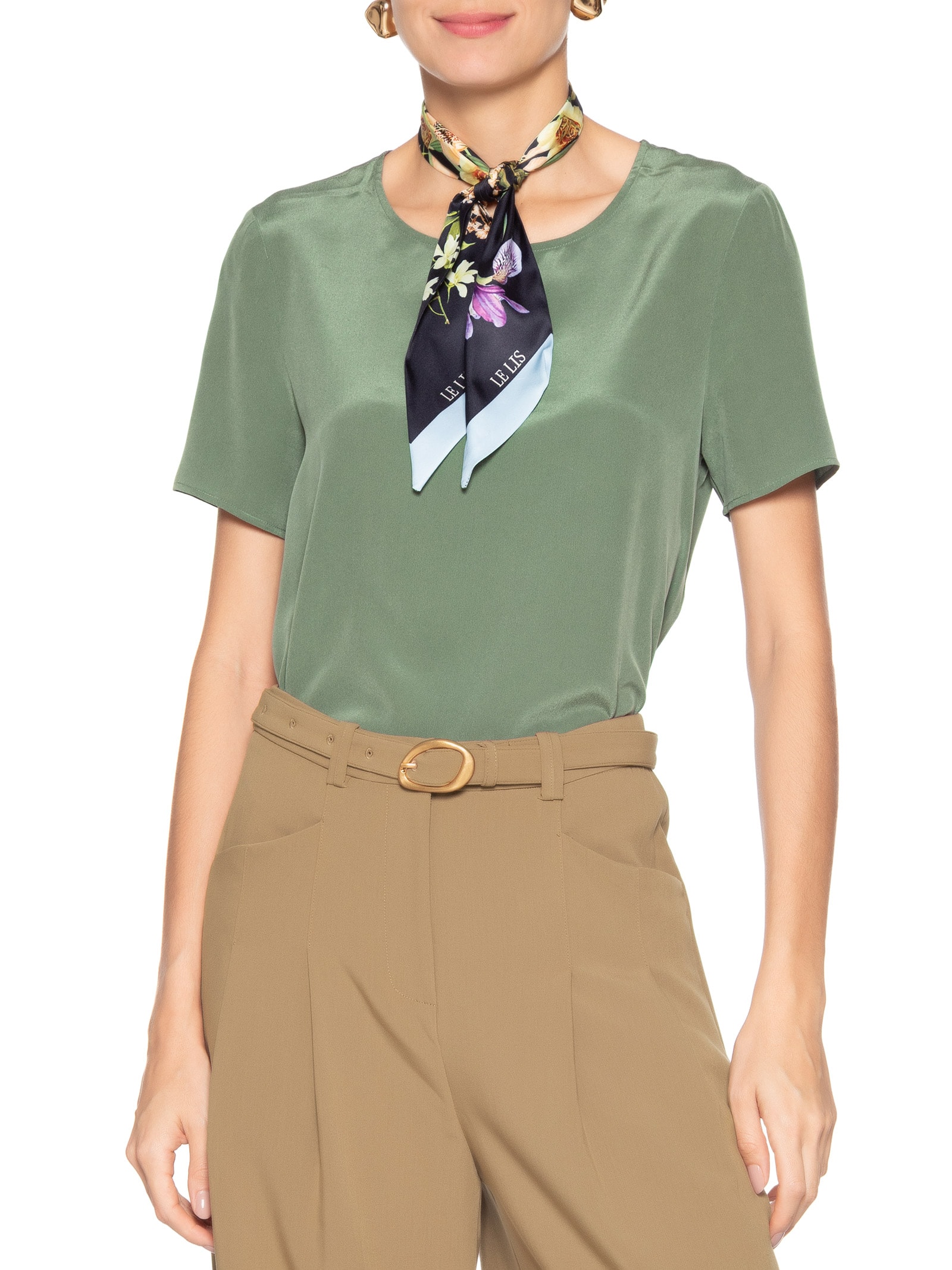 Lenço Feminino Floral Festa Blue Azul Le Lis