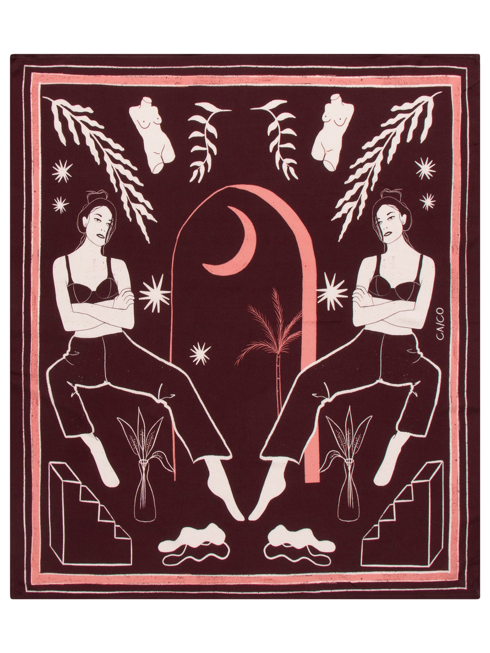 Lenço Feminino Greco Marrom Caco Studios