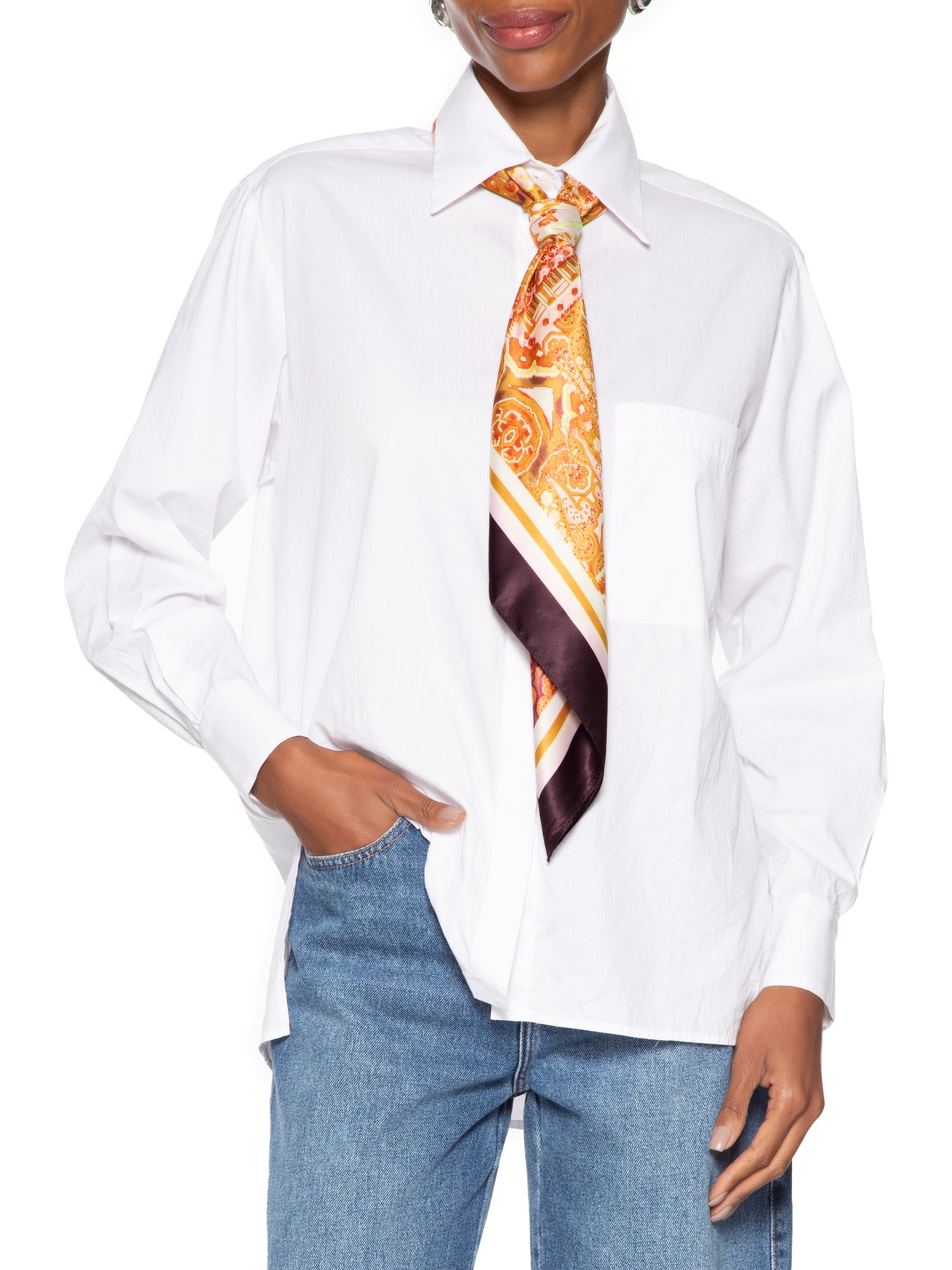 Lenço Feminino Paisley Marrom Le Lis