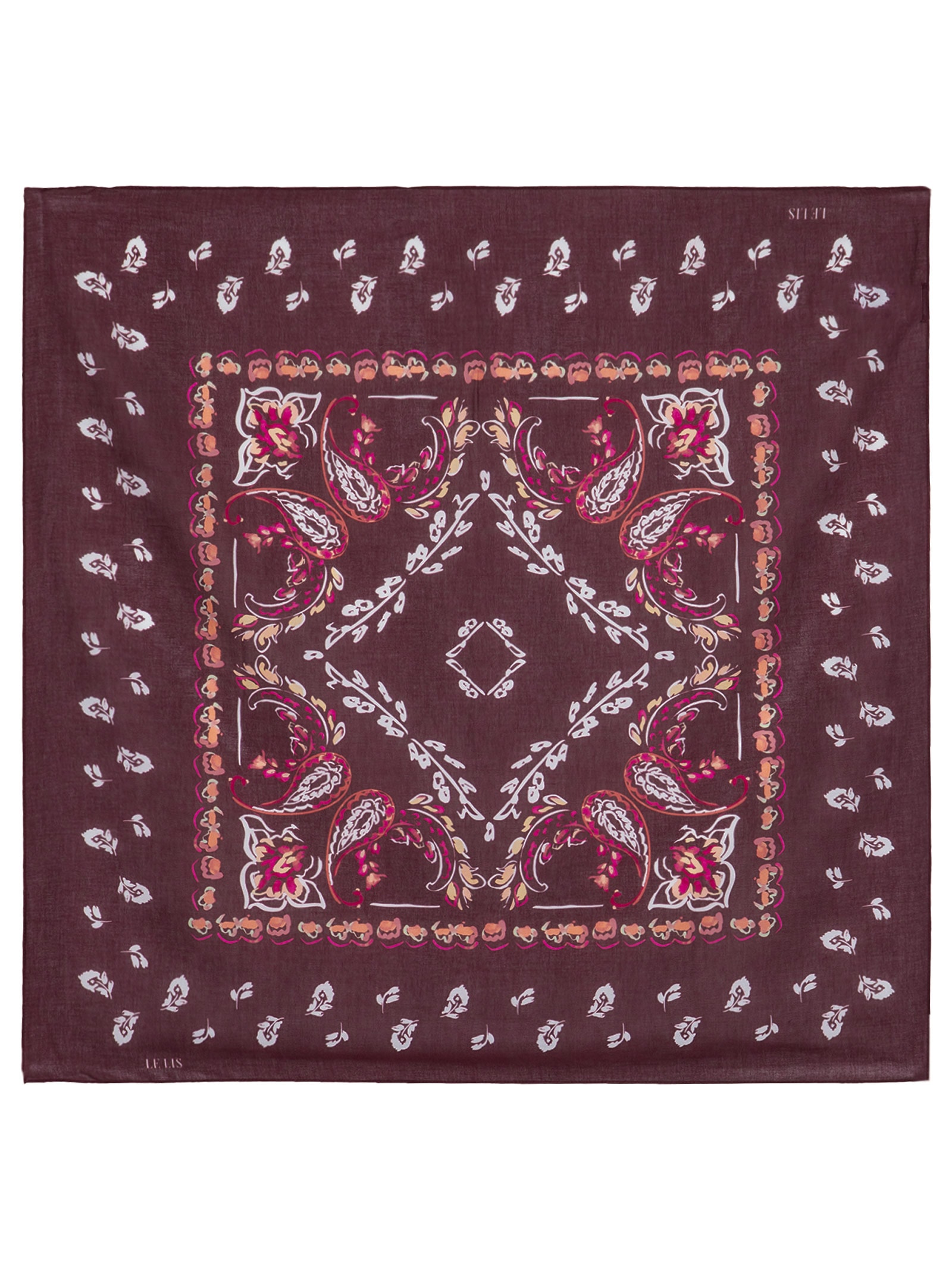 Lenço Feminino Paisley Marrom Le Lis