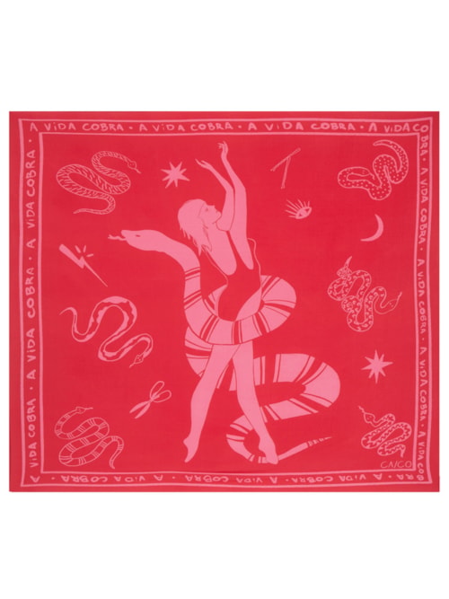 Lenço Panneaux Cobra - Vermelho