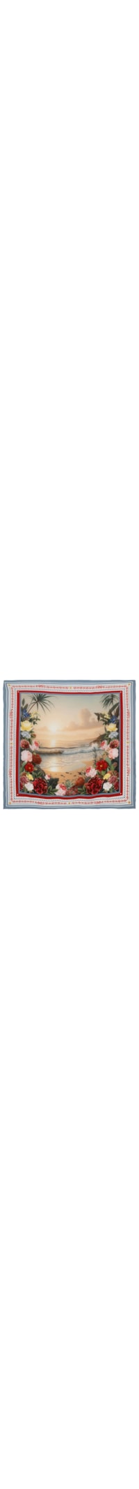 Lenço Scarf Beach Roses - Off White