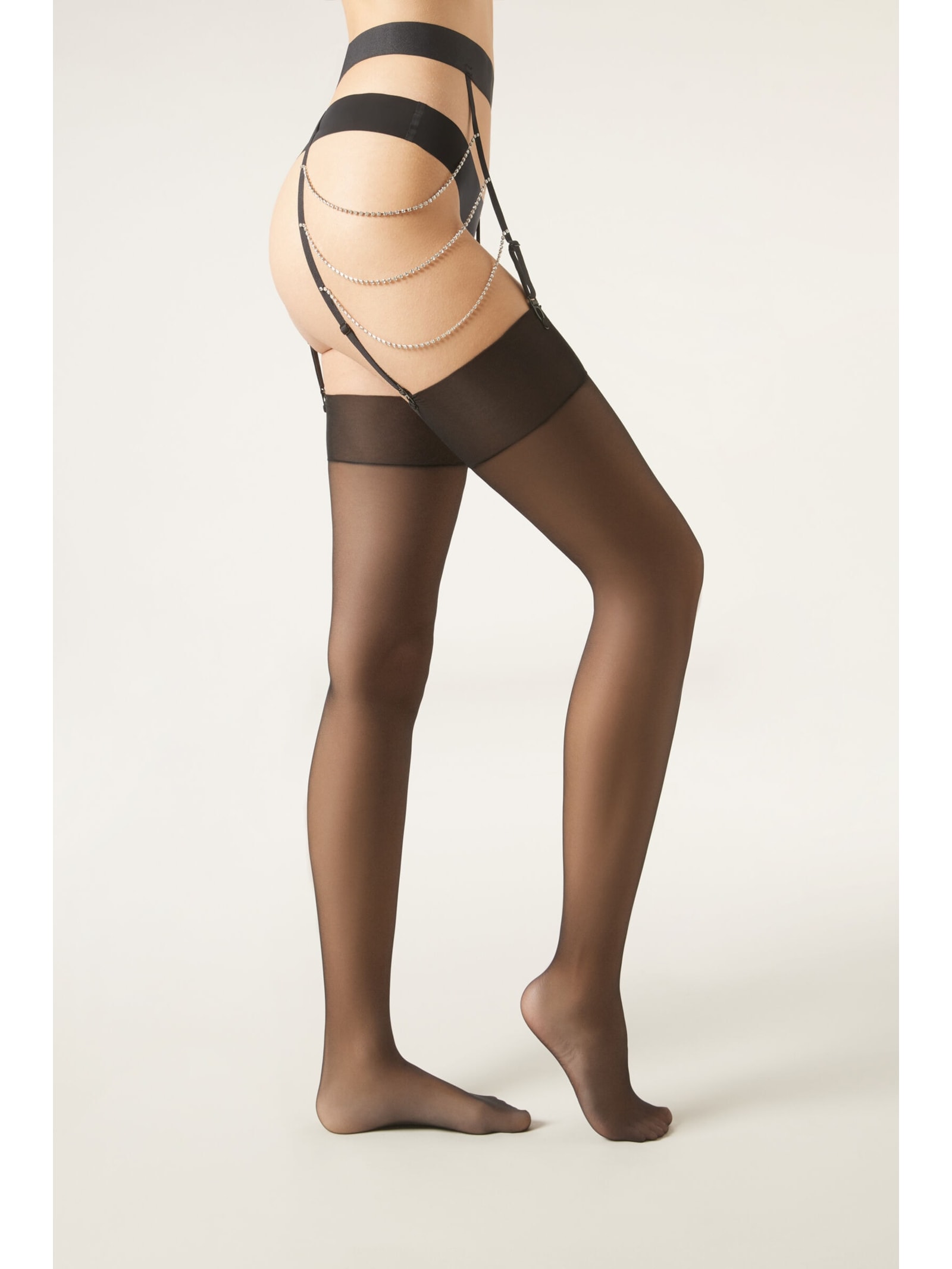 Liga Com Strass Preto Calzedonia