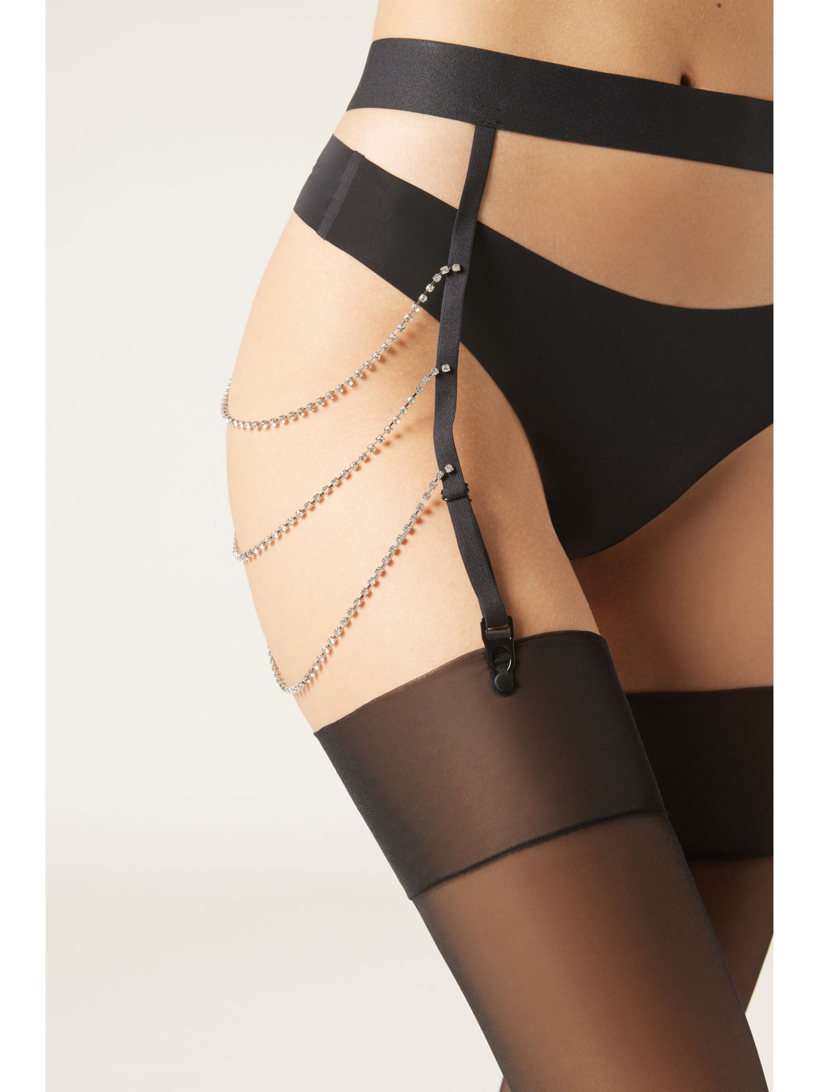 Liga Com Strass Preto Calzedonia