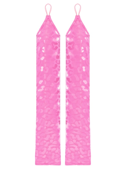 Luva Feminina 7/8 Carnaval Animal Print - Rosa
