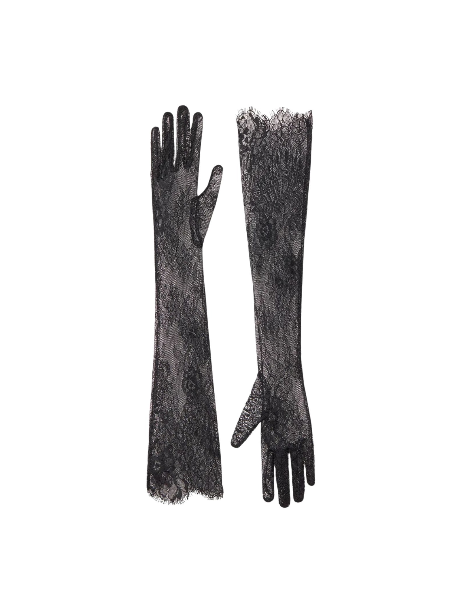 Luvas Compridas Em Renda Preto Intimissimi
