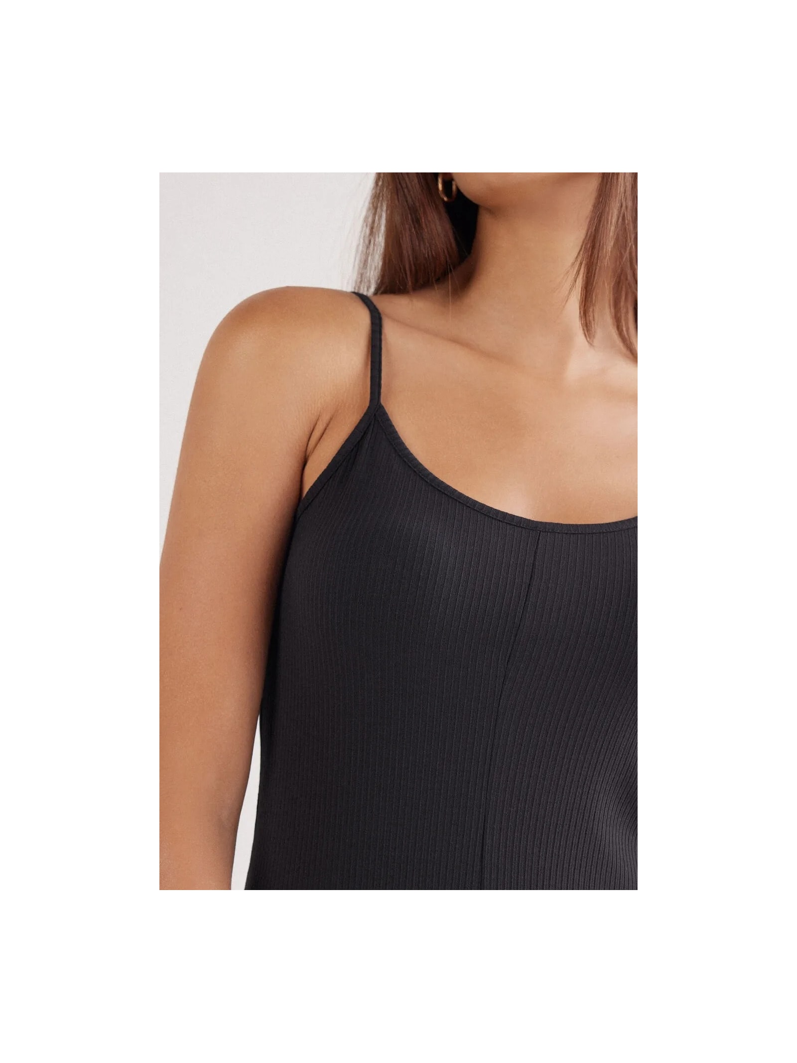 Macacão Comprido Canelado Em Viscose Your Everyday Wear Preto Intimissimi