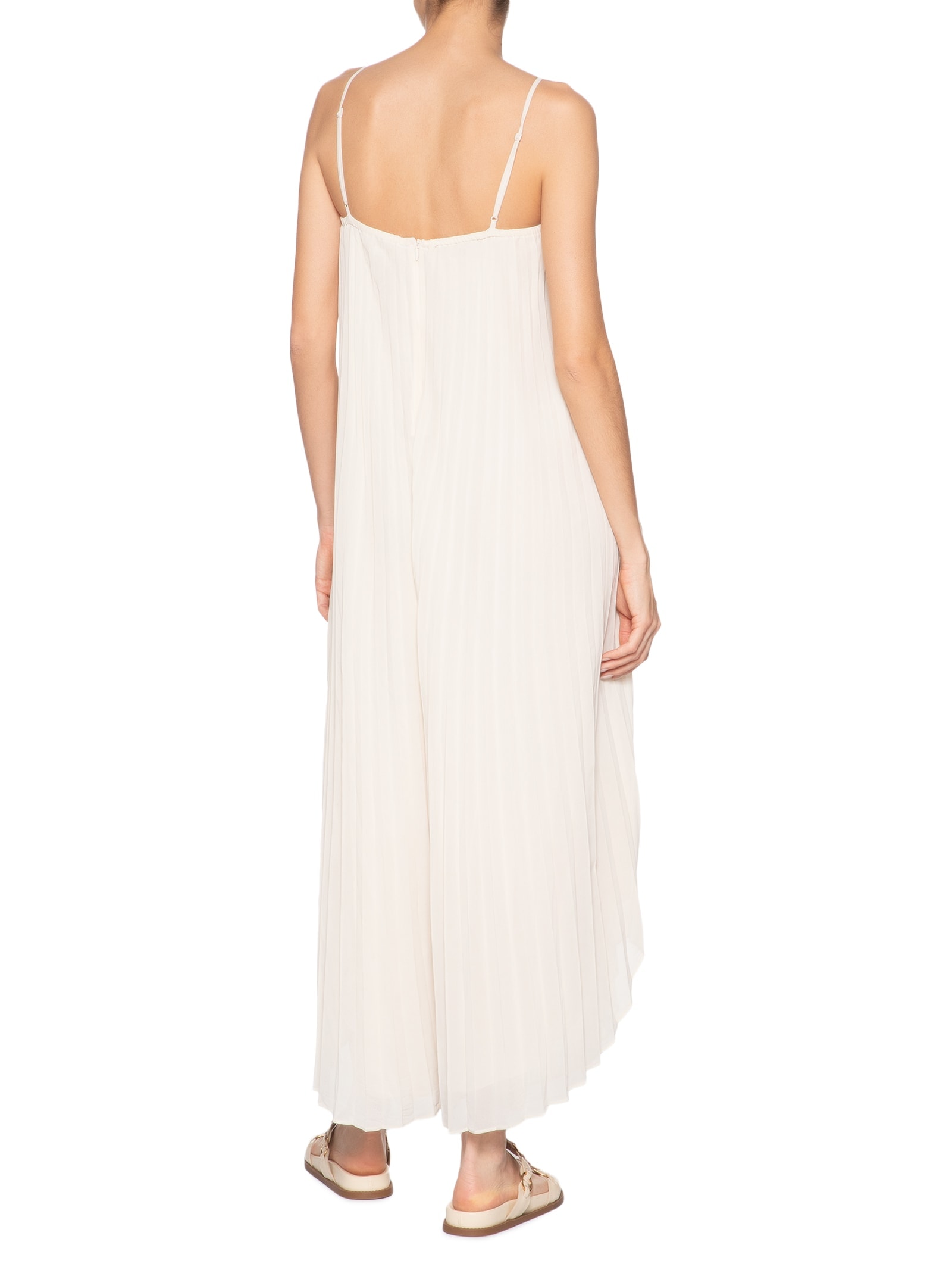 Macacão Feminino Alças Plissado Off White Osklen