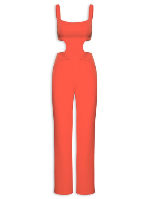 Macacão Feminino Alfaiataria Longo – Vermelho