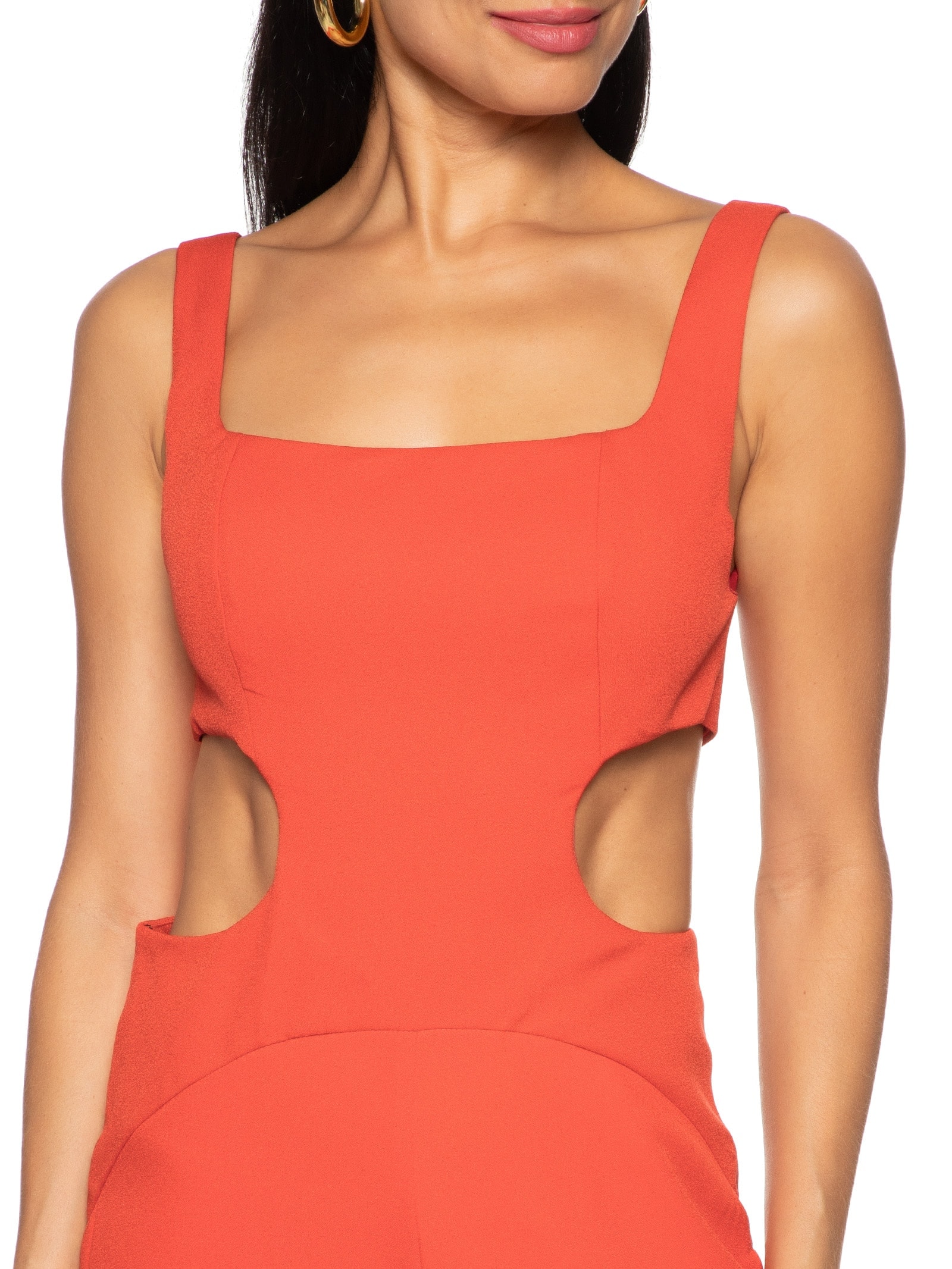 Macacão Feminino Alfaiataria Longo Vermelho Lança Perfume