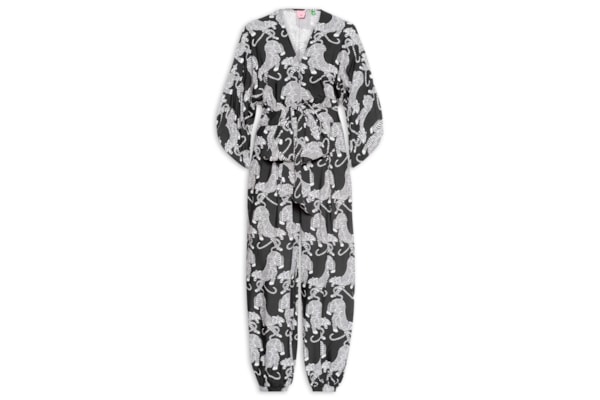 Macacão Feminino Amarração Tigres - Preto