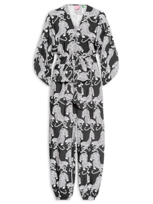 Macacão Feminino Amarração Tigres – Preto