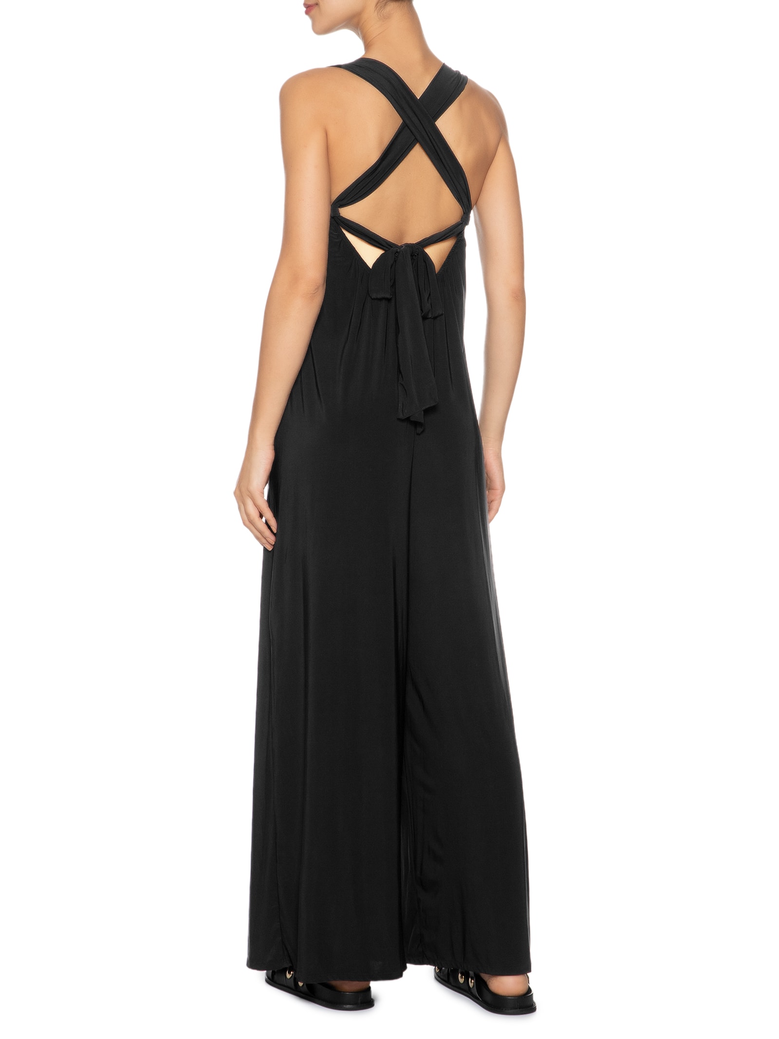 Macacão Feminino Amplo Bojo Jersey Preto Animale