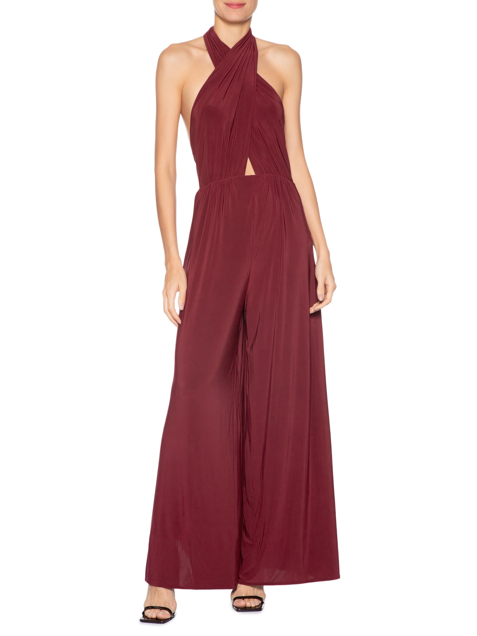 Macacão Feminino Amplo Busto Cruzado Vermelho Animale