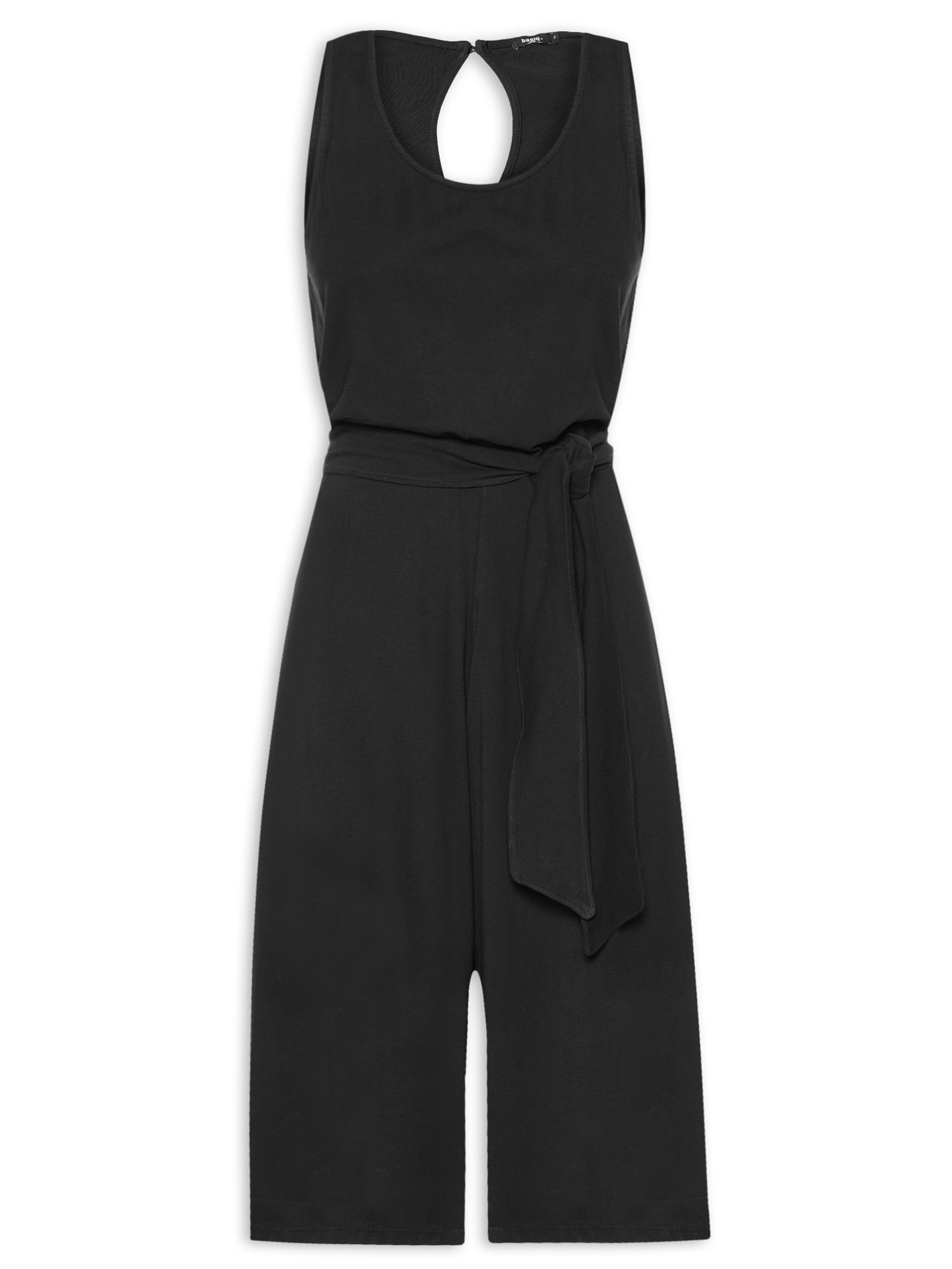 Macacão Feminino Amplo Com Abertura Nas Costas Preto Basiq