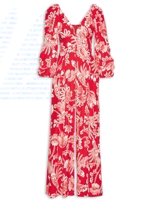 Macacão Feminino Arara Floral – Vermelho