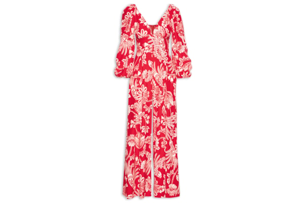 Macacão Feminino Arara Floral - Vermelho