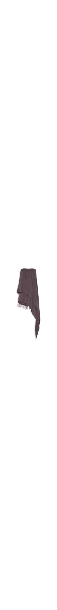 Macacão Feminino Assimétrico Sem Mangas Com Renda - Marrom