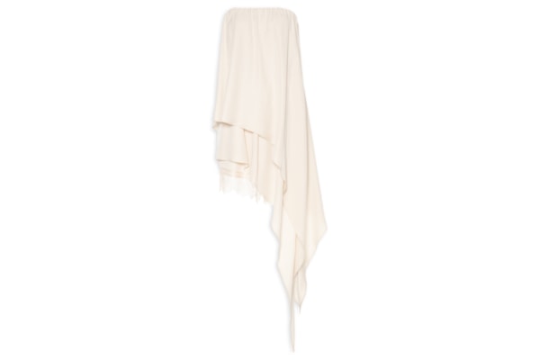 Macacão Feminino Assimétrico Sem Mangas Com Renda - Off White