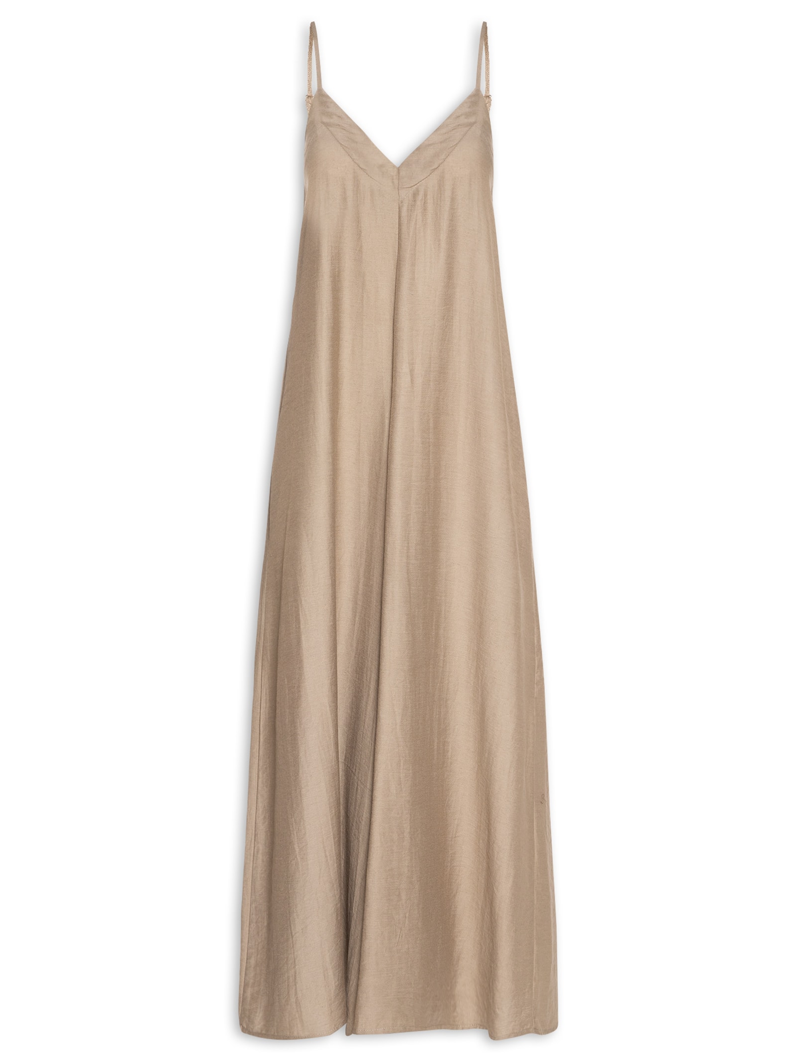 Macacão Feminino Básico Pernas Amplas Marrom Basiq